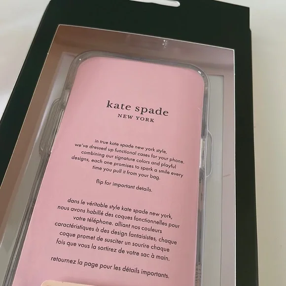Kate Spade iPhone 13 clear transparent gold silver floral phone case new NWT - Picture 12 of 13